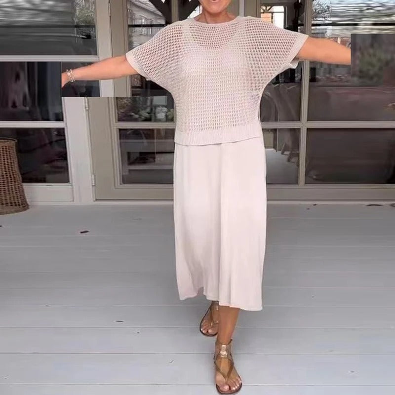 Elegantes Set mit Mesh-Top für Damen - Elariona