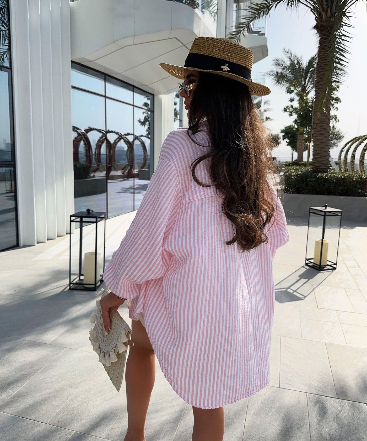 Bluse Freya Dicke Streifen Rosa