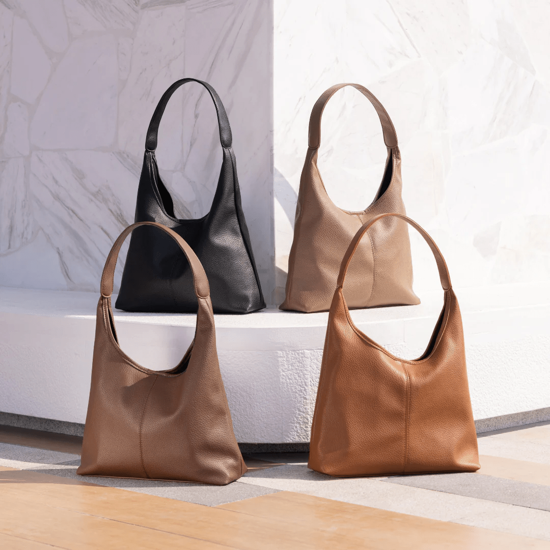 Zeitlose vegane Lederhandtasche