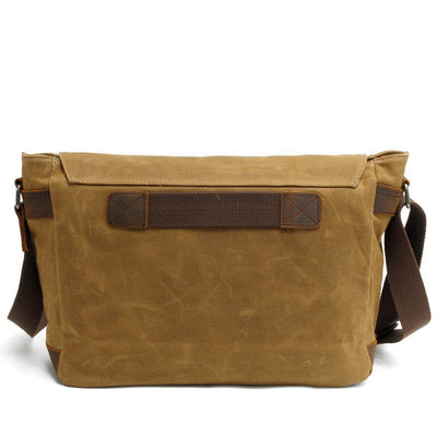 Conway™ Retro Umhängetasche Aus Gewachstem Baumwoll-Canvas – Vintage Messenger Bag Mit Laptopfach
