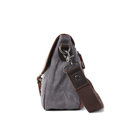 Bregenz™ - Handgefertigte Vintage Crossbody Tasche aus Wachsgeschichtetem Baumwoll-Canvas & Leder