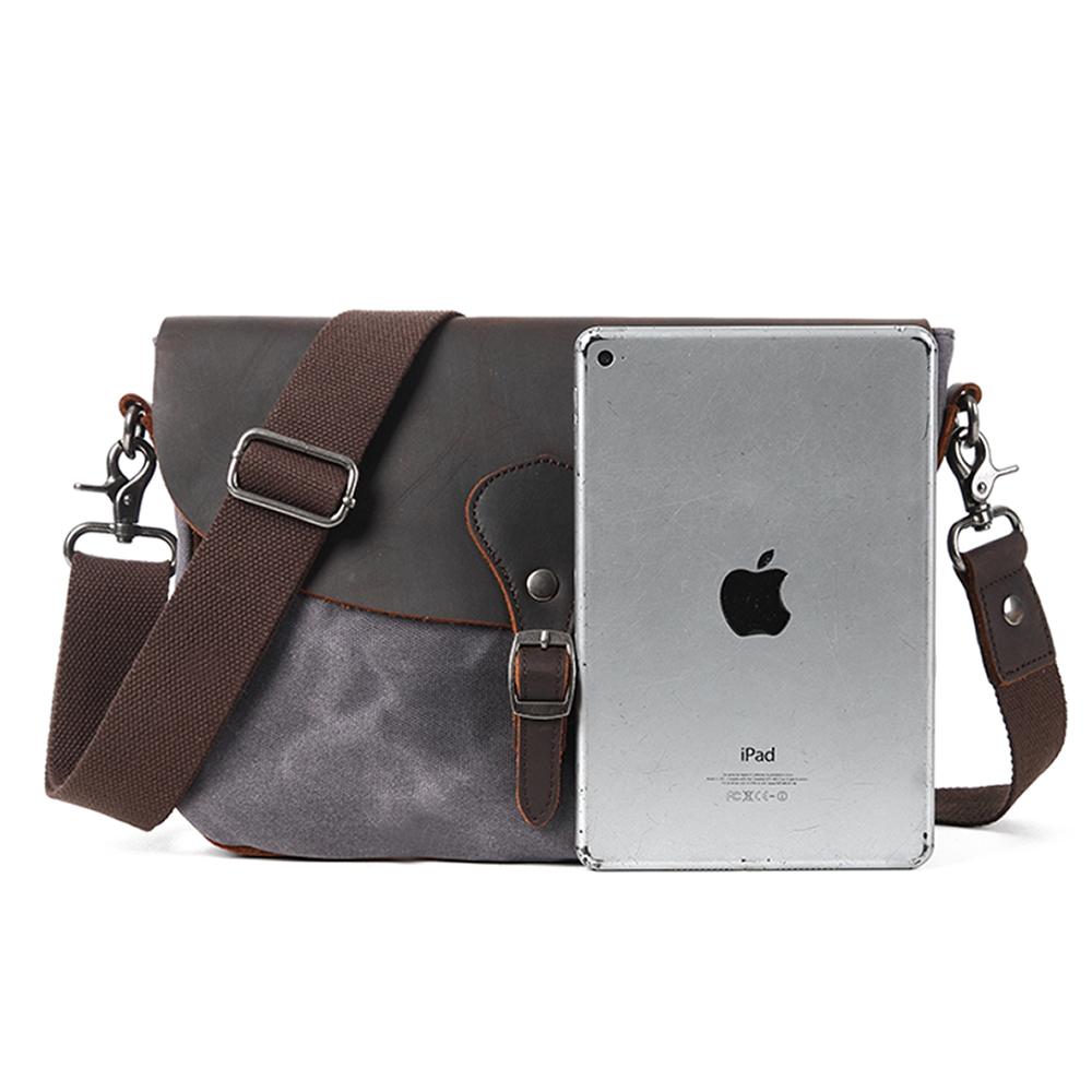 Bregenz™ - Handgefertigte Vintage Crossbody Tasche aus Wachsgeschichtetem Baumwoll-Canvas & Leder
