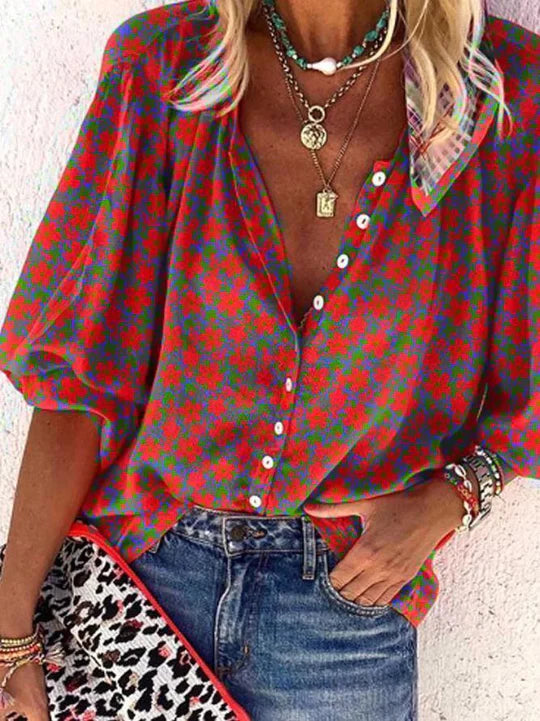 Sable - Vintage Bluse mit Puffärmeln