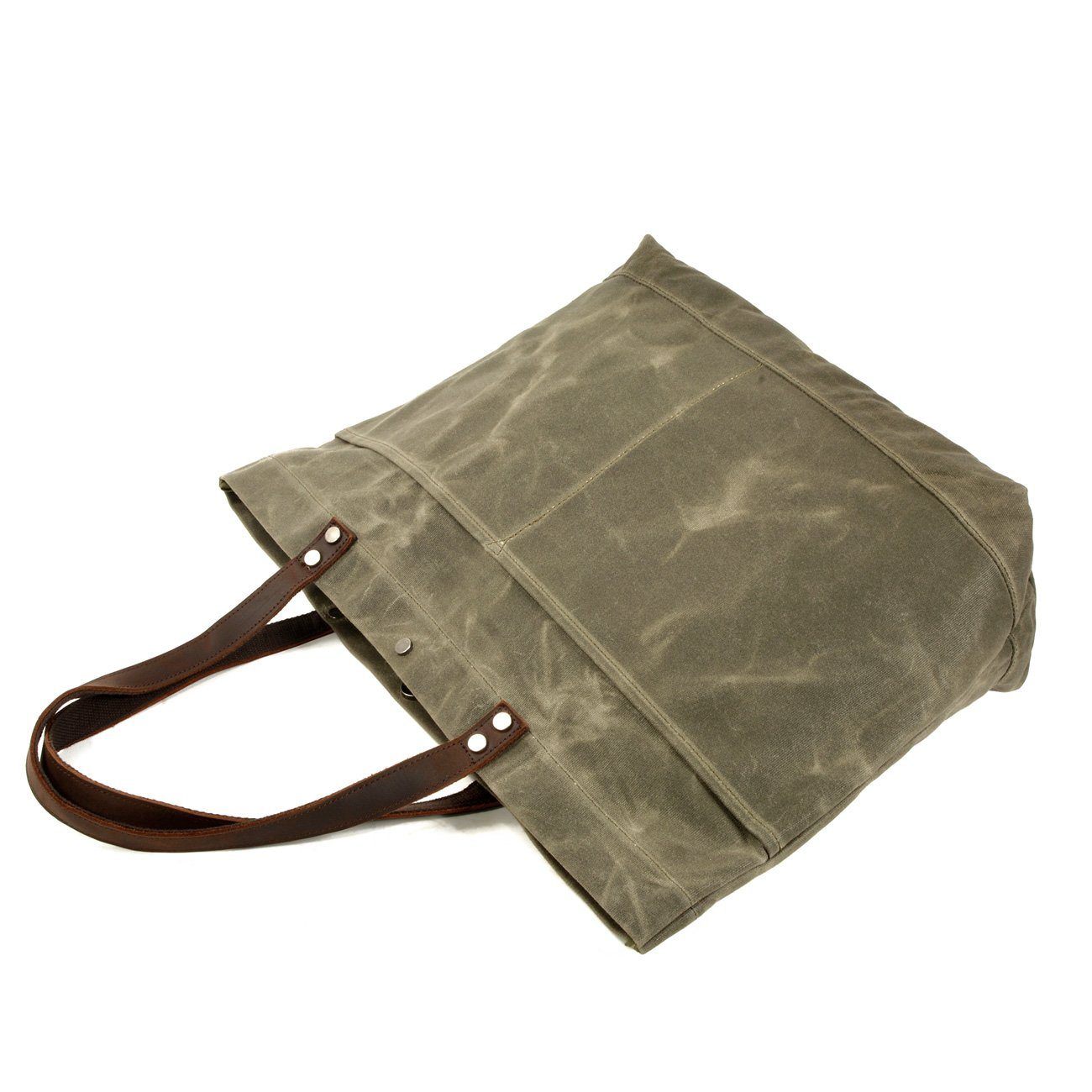 Bovec™ - Gewachste Canvas Schultertasche Mit Ledergriffen, Vintage-Design, 27L, Unisex