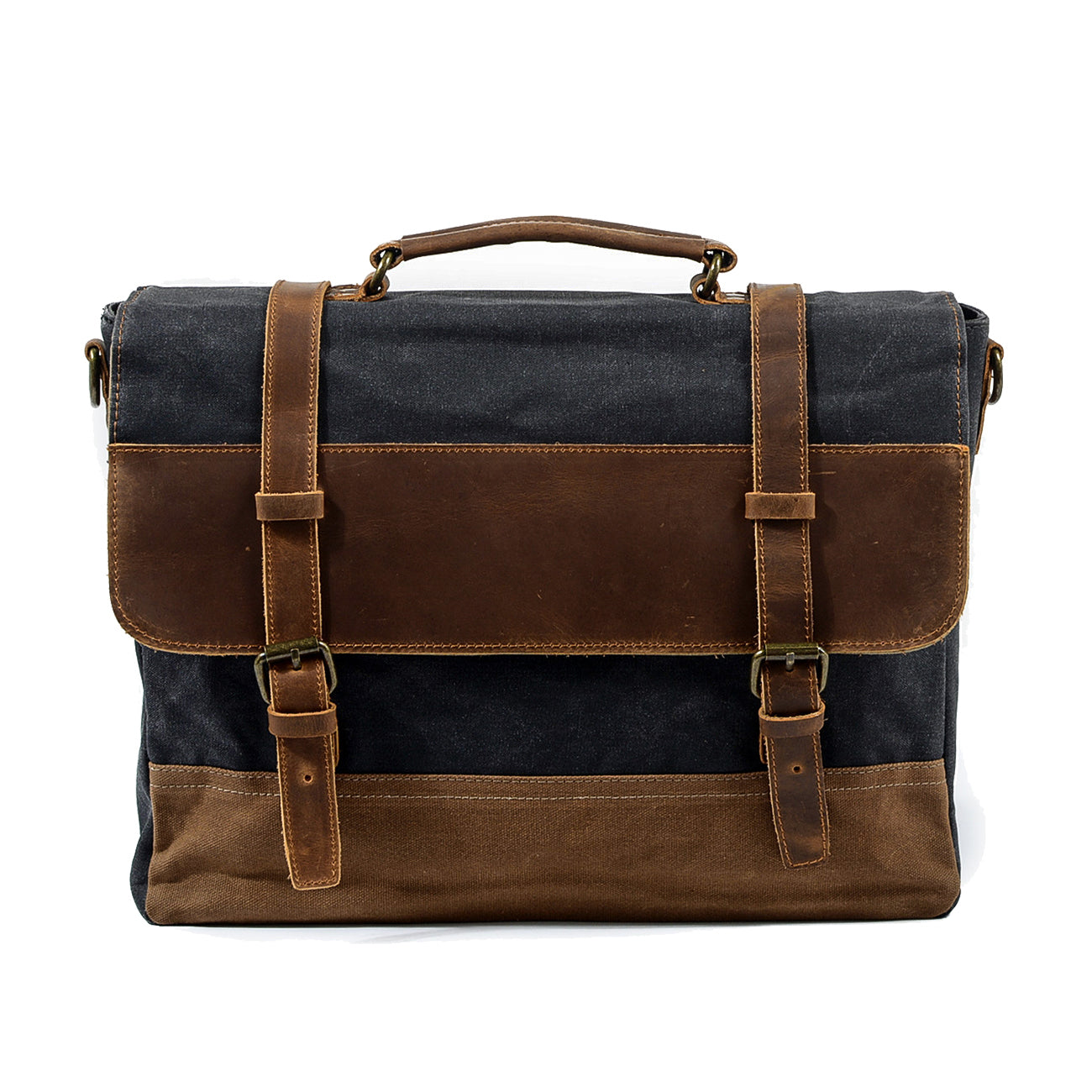 Mokalo™ Messenger Bag Aus Gewachstem Canvas & Leder – Unisex Umhängetasche Für Laptop & Alltag