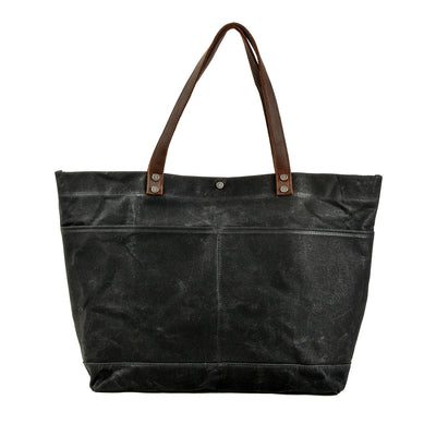 Bovec™ - Gewachste Canvas Schultertasche Mit Ledergriffen, Vintage-Design, 27L, Unisex