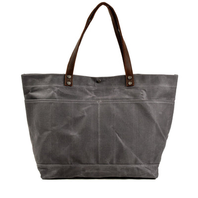 Bovec™ - Gewachste Canvas Schultertasche Mit Ledergriffen, Vintage-Design, 27L, Unisex