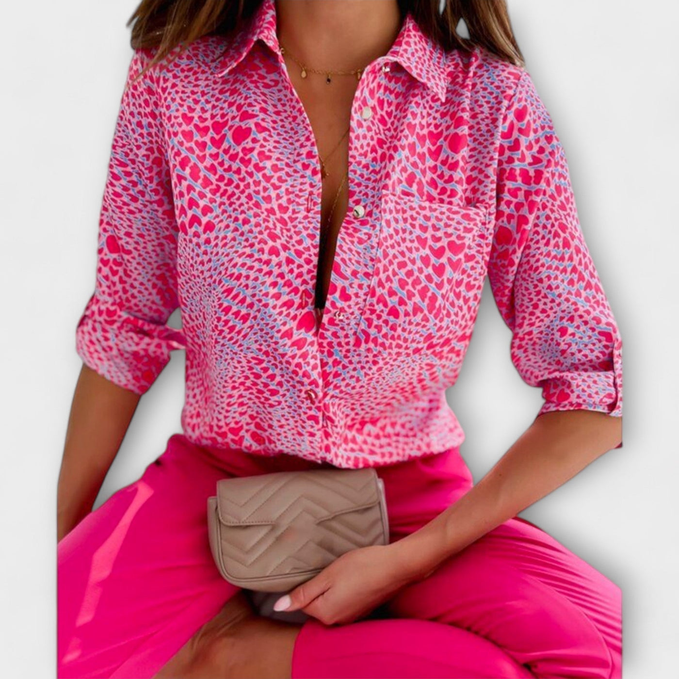 Damen Bluse Mit Klassischem Kragen Aus Hochwertigem Polyester – Eleganter Und Vielseitiger Stil