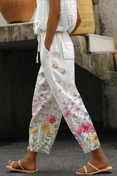 Airish - Casual Unique Printed Button Pocket Pants