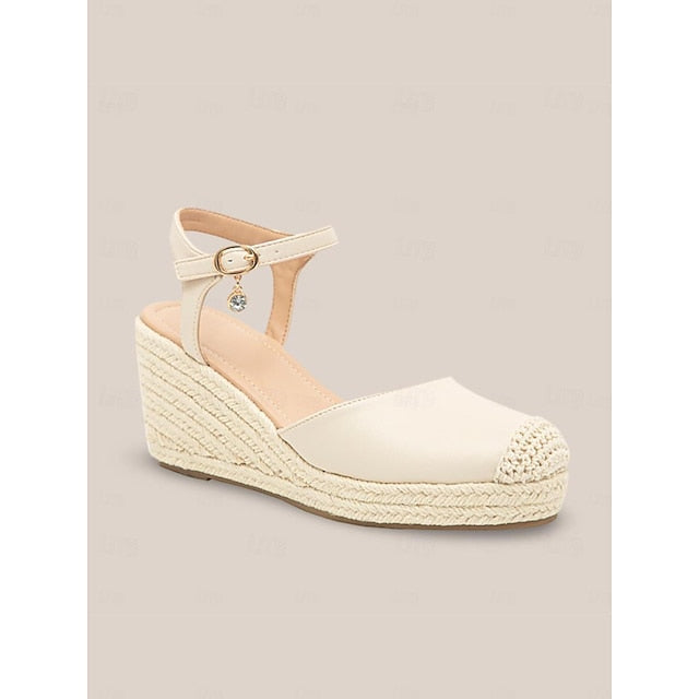 Pomeline – Boho-Espadrille-Keilsandalen mit funkelndem Charme
