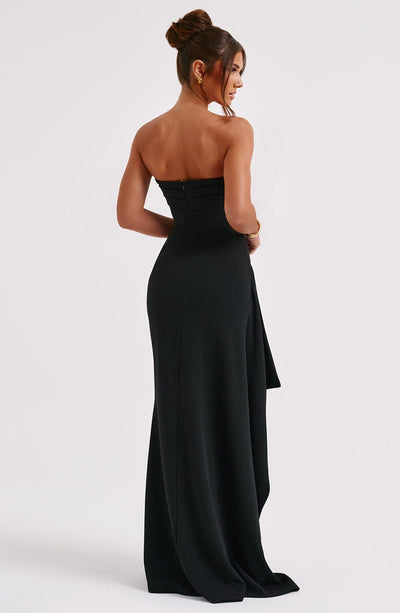 Alina Strapless Maxi Kleid – Elegantes, Figurbetontes Design mit Hohem Schlitz für Frühling