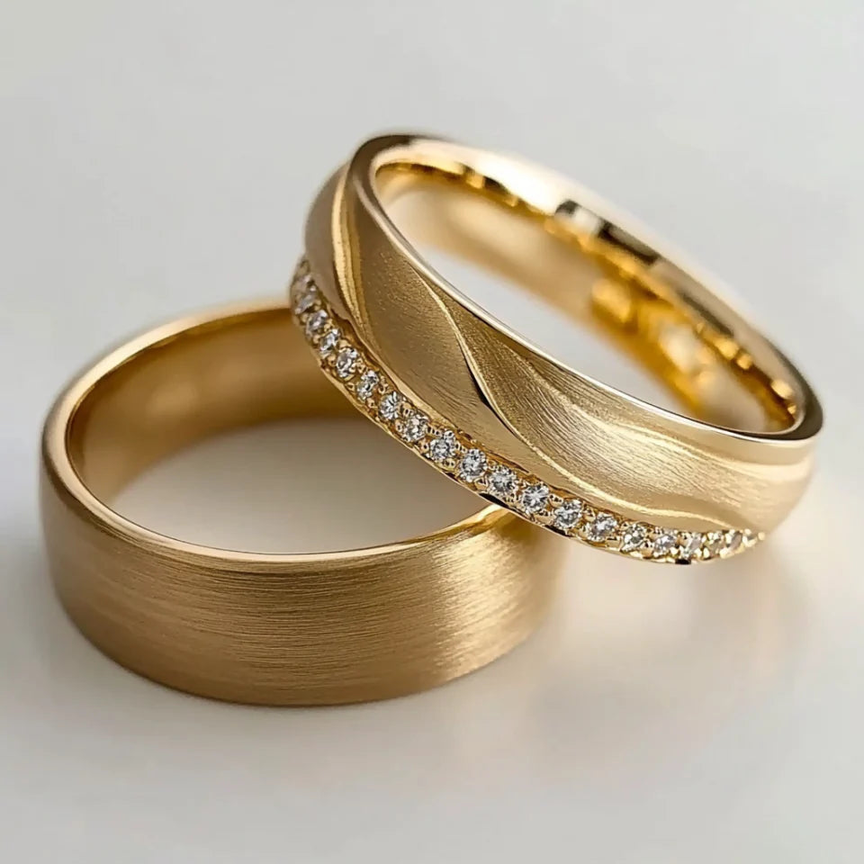 Elegantes Goldring-Set im Vintage-Stil